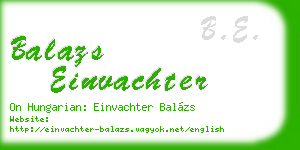 balazs einvachter business card