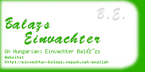 balazs einvachter business card